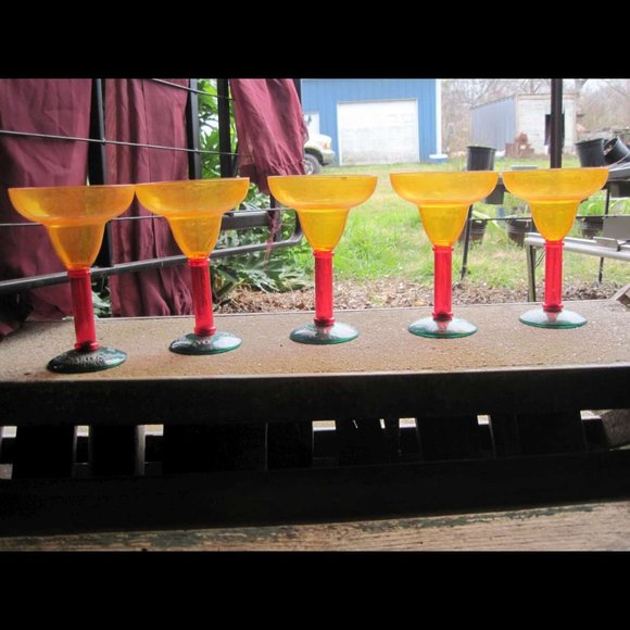 5 DiSarita DiSaranno Amaretto Originale Orange Green Red Plastic Margarita Glass - Picture 4 of 13